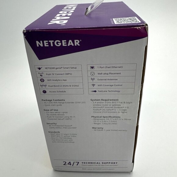 NETGEAR Wi-Fi Range Extender AC1200 EX6120 Coverage Up to 1500 Sq Ft NEW SEALED - Picture 6 of 6